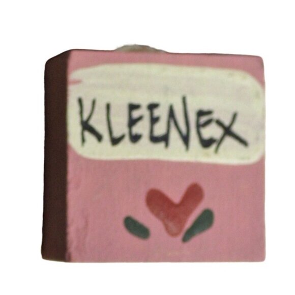 Miniature Tissue Box Pink Dollhouse Wood Handmade - Picture 4 of 4